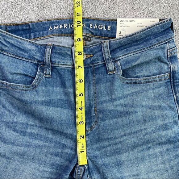 American Eagle Jeggings Women's 2 Blue Skinny Medium Wash Mid-Rise Stretch - Picture 11 of 14